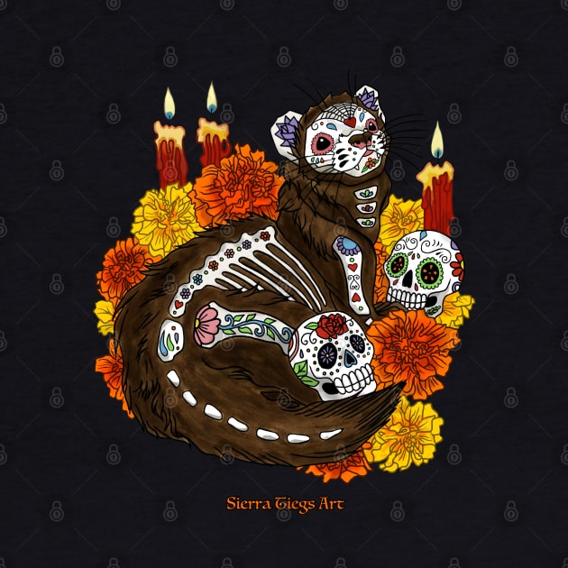 Dia de los Muertos: Ferret by SierraTiegsArt